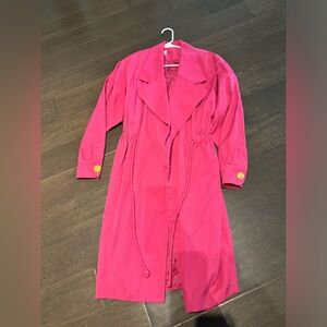 Women’s hot pink cinched wool coat